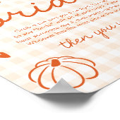 Poster Gingham Orange d'Automne Dessiné à la Main Ne dite (Coin)