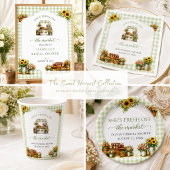 Poster Gingham Vert Rustique Elle est fraîche sur le marc
