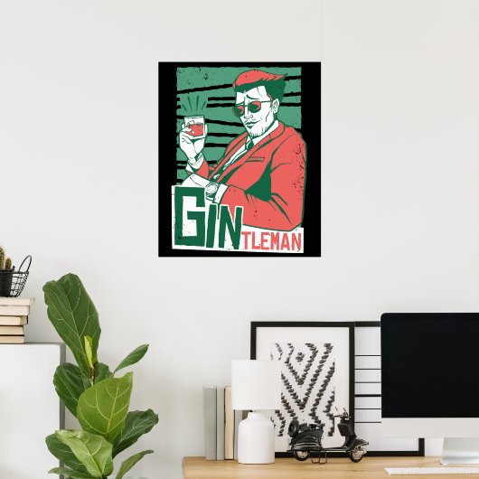 Poster Gintleman Gin Lovers (Bureau à domicile)