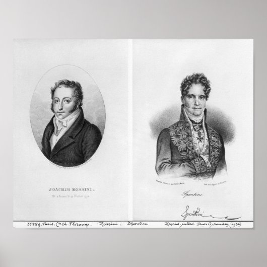 Poster Gioacchino Rossini Gaspare gravée par (Devant)