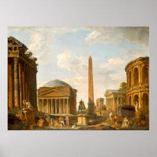 Poster Giovanni Paolo Panini Le Panthéon et autre Monum