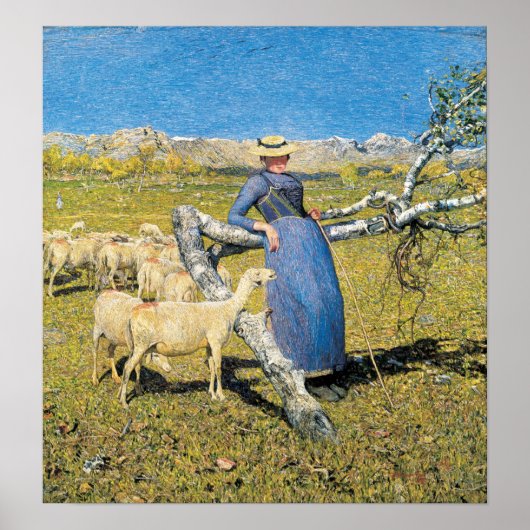 Poster Giovanni Segantini à midi dans les Alpes (Devant)