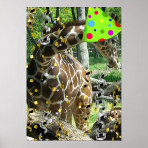 Poster Girafe Animal de Fête