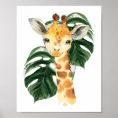 Poster Girafe, Animaux de la Jungle, Animaux de Safari, F (Devant)