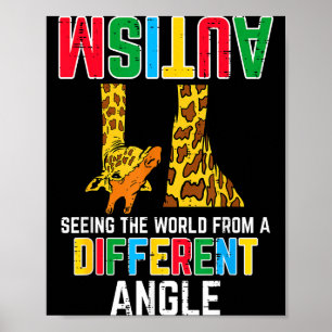 Poster Girafe Autisme Voir le monde sous un angle différe