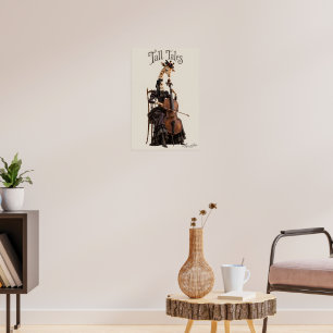 Poster Girafe avec un Violoncelle