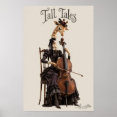 Poster Girafe avec un Violoncelle (Devant)