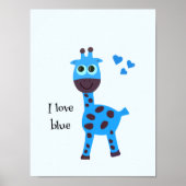 Poster girafe bleue (Devant)