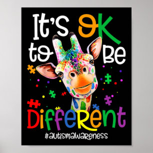 Poster Girafe C'est Okay Pour Être Différent Sensibilisat