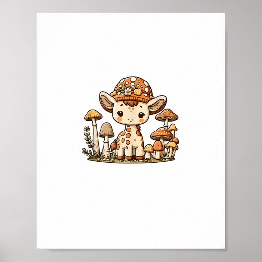 Poster Girafe Cottagecore Champignon _1 (Devant)