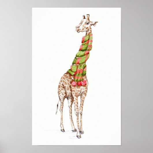 Poster Girafe dans une écharpe (Devant)