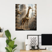 Poster Girafe de laiton s'élever (Bureau à domicile)
