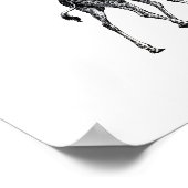 Poster Girafe dessin animal complet dessin vintage (Coin)