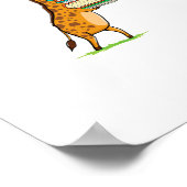 Poster Girafe drôle lisant des livres J'aime ma bibliothè (Coin)