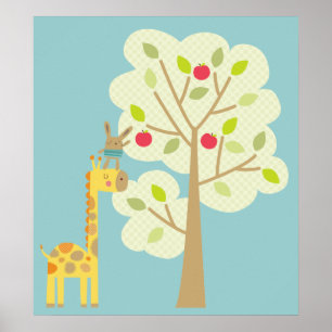 Poster Girafe et Lapin