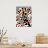 Poster girafe floral (Cuisine)