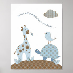 Poster Girafe garçon bébé tortue nurserie art - Soyez vou
