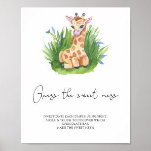 Poster Girafe - jeu devine le doux désordre