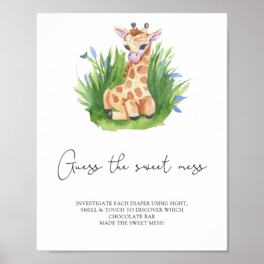 Poster Girafe - jeu devine le doux désordre (Devant)