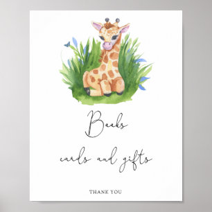 Poster Girafe - livres cartes et cadeaux