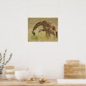 Poster Girafe maasaï mère et bébé, Giraffa (Cuisine)