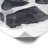 Poster Girafe noir et blanc avec couronne de fleurs anima (Coin)