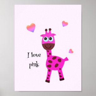 Poster Girafe rose