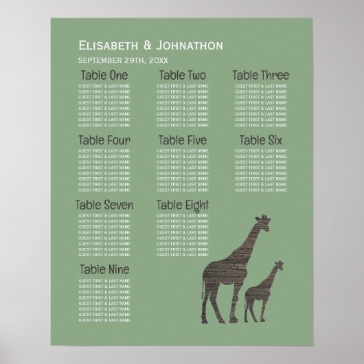 Poster Girafe Safari en argile, Mariage russe (Devant)