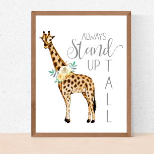 Poster Girafe Se Tient Toujours Debout Moderne Aquarelle