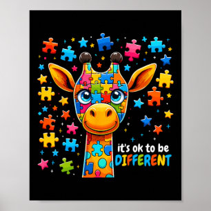 Poster Girafe Sensibilisation à l'autisme Il est ok d'êtr