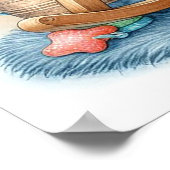 Poster Girafe sur une chaise à bascule garçon (Coin)