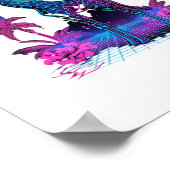 Poster Girafe Synthwave Art Vaporwave   (Coin)