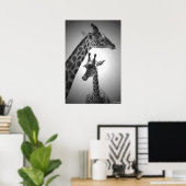 Poster girafes, mère et enfant (Bureau à domicile)