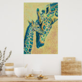Poster girafes turquoises (Cuisine)