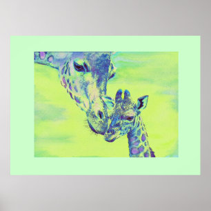 Poster girafes vertes