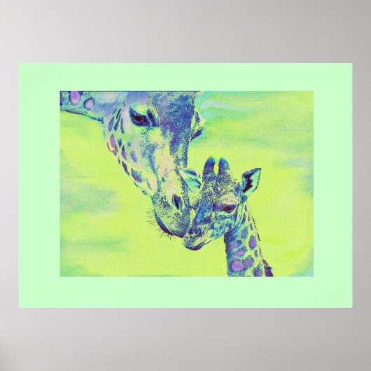 Poster girafes vertes (Devant)