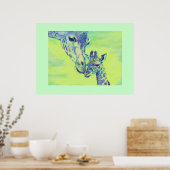 Poster girafes vertes (Cuisine)