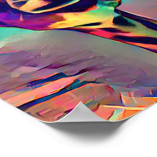 Poster Giraffe Abstraite colorée (Coin)