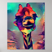 Poster Giraffe Abstraite colorée (Devant)