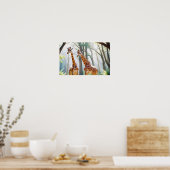 Poster Giraffe Animal Nature Faune Affection Soin (Cuisine)
