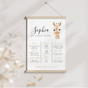 Poster Giraffe Anniversaire Jalon modifiable