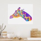 Poster Giraffe aux couleurs (Cuisine)