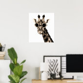 Poster Giraffe Avec Lunettes De Soleil Steampunk Lunettes (Bureau à domicile)