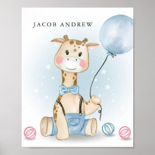 Poster Giraffe Baby Boy Nursery