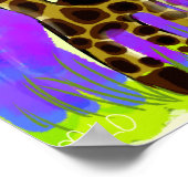 Poster Giraffe Bébé Manger Une Feuille D'Art (Coin)