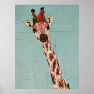 POSTER GIRAFFE & CARDINAL