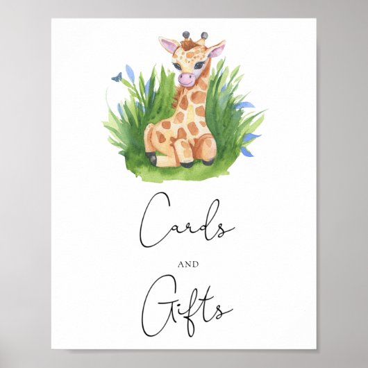 Poster Giraffe - cartes et cadeaux baby shower (Devant)