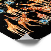 Poster Giraffe Christmas Tree Floral Giraffe Xmas Lights (Coin)