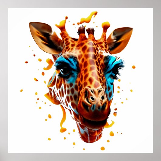 Poster Giraffe colorée (Devant)