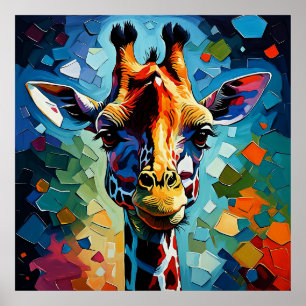 Poster Giraffe colorée 302